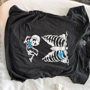 Black Skeleton Graphic Maternity T-Shirt